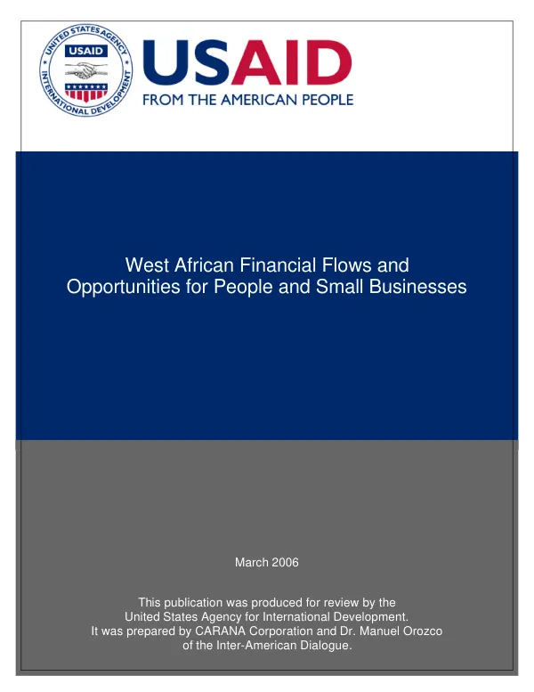West African financial flows and opportunities for people and small businesses