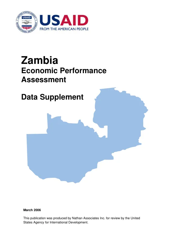Zambia economic performance assessment : data supplement