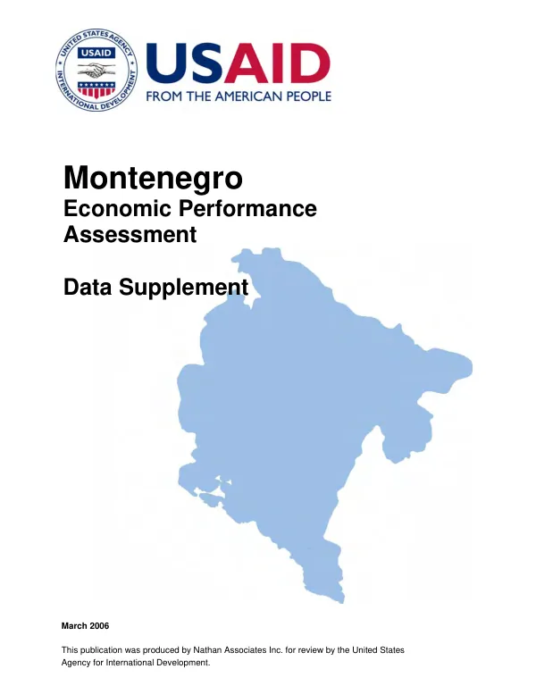 Montenegro economic performance assessment : data supplement