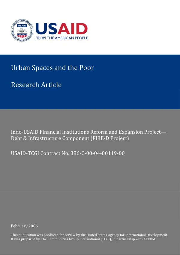 Urban spaces and the poor : research article