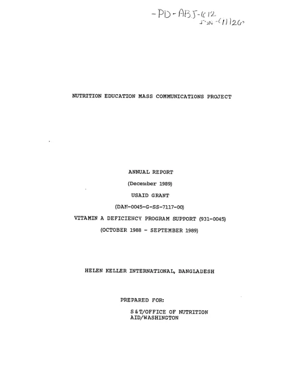 Initial baseline assessment : Indonesia trade assistance project (ITAP)