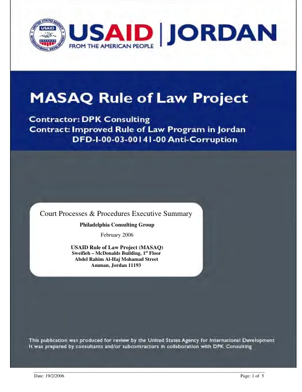 Court processes & procedures executive summary