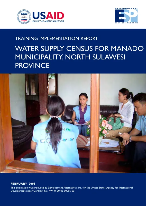 Training implementation report : water supply census for Manado Municipality, North Sulawesi Province