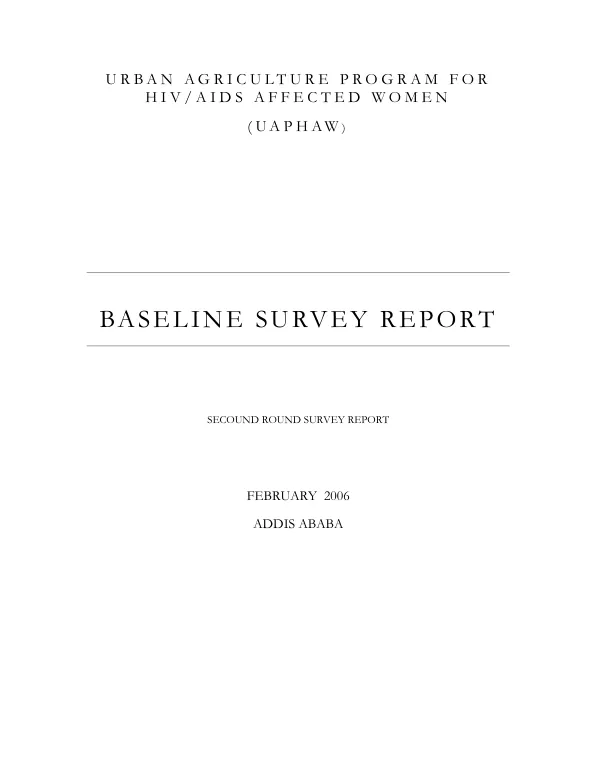 Baseline survey report : second round survey report