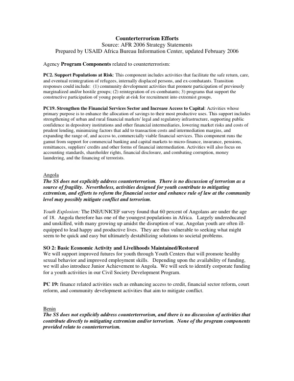 Counterterrorism efforts
