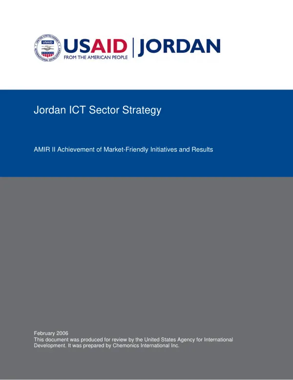 Jordan ICT sector strategy : an action plan for growth -- final