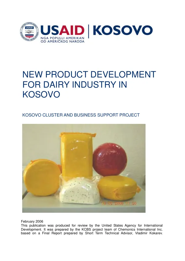 New product development for dairy industry in Kosovo