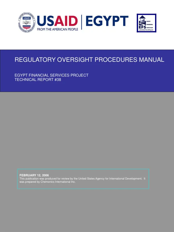 Regulatory oversight procedures manual