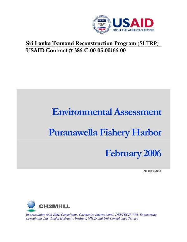 Environmental assessment : Puranawella fishery harbor