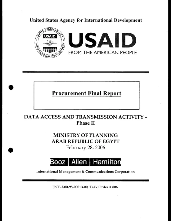 Procurement final report : data access and transmission activity-phase II
