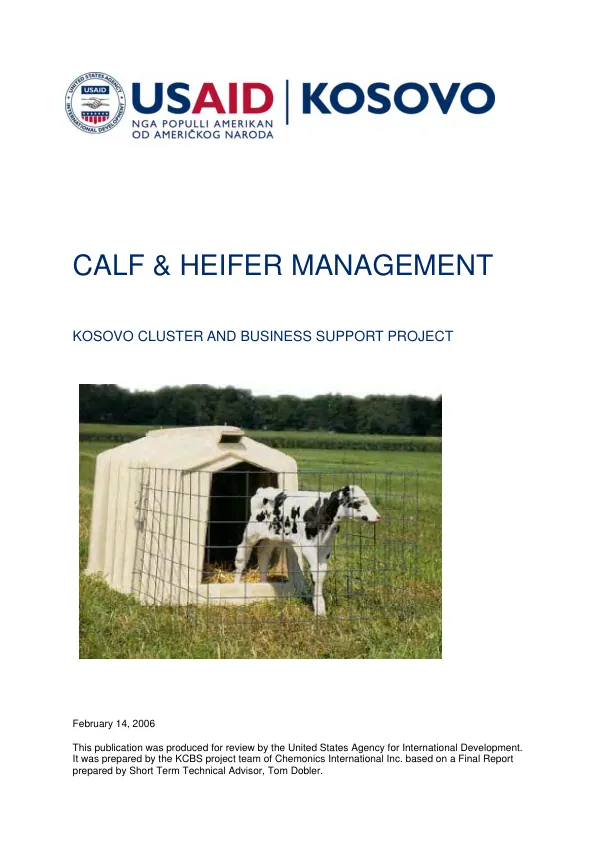 Calf & heifer management
