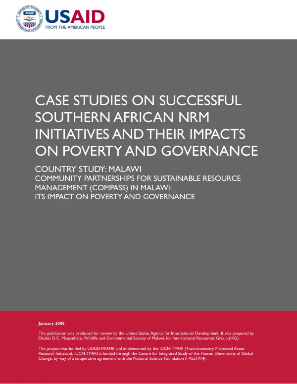Community partnerships for sustainable resource management (COMPASS) in Malawi : its impact on poverty and governance