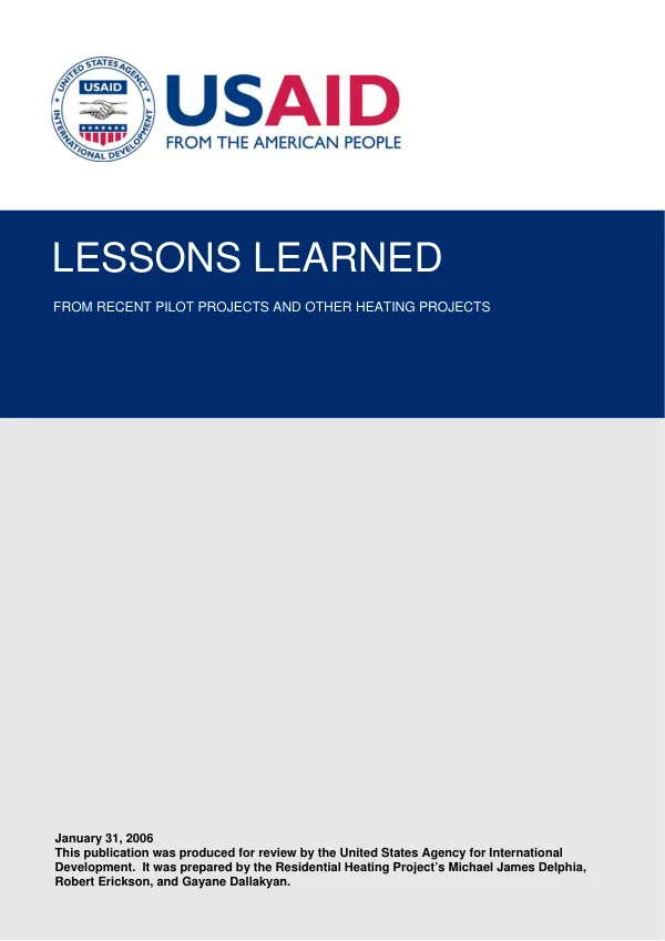 Lessons learned from recent pilot projects and other heating projects