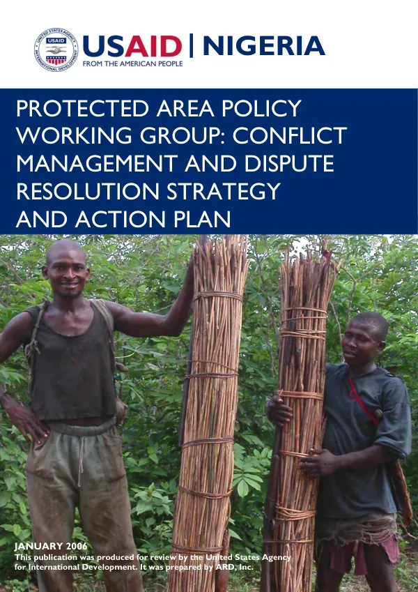 Protected area policy working group : conflict management and dispute resolution strategy and action plan
