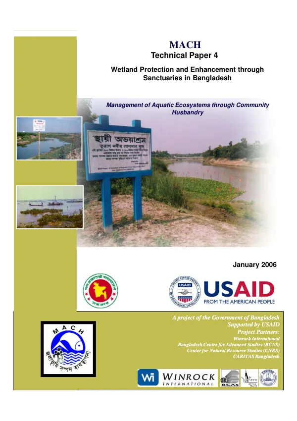 Wetland protection and enhancement through sanctuaries in Bangladesh