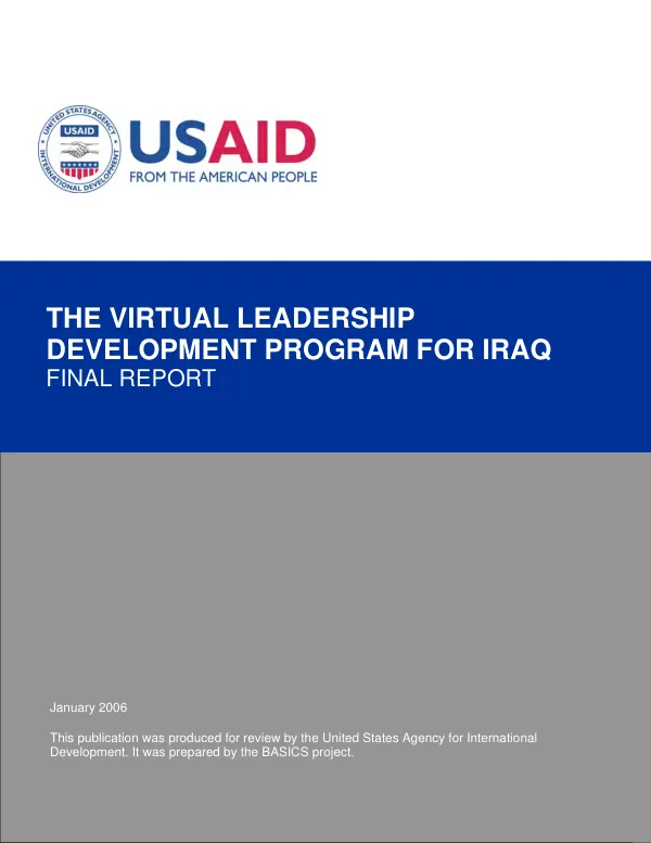 The virtual leadership development program for Iraq : final report