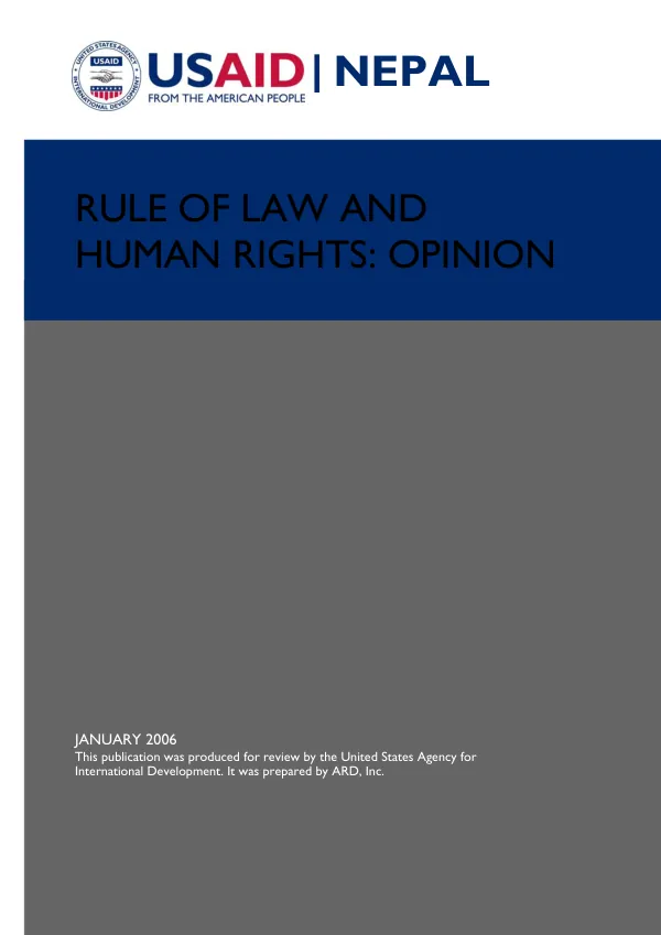 Rule of law and human rights in Nepal : opinion poll
