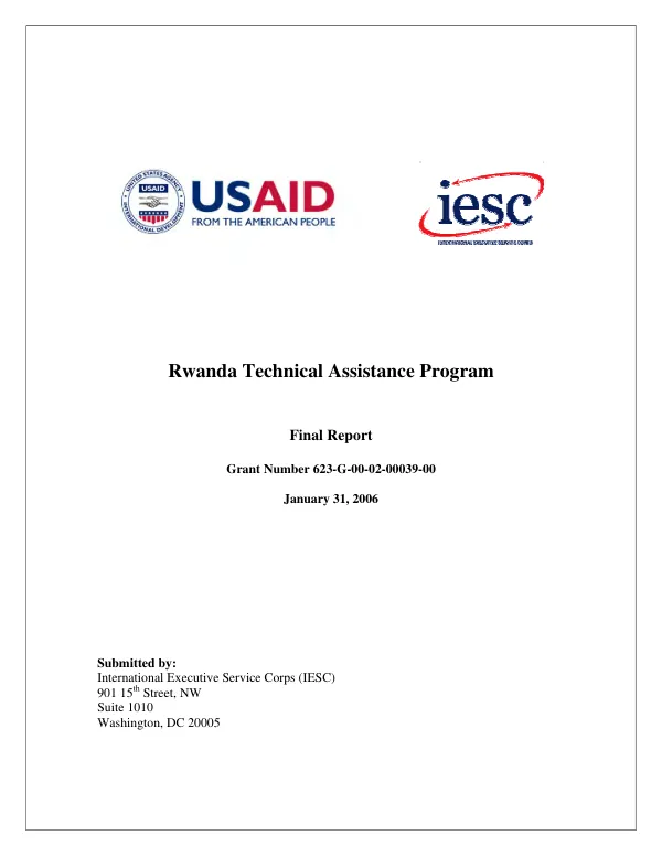 Rwanda technical assistance program : final report