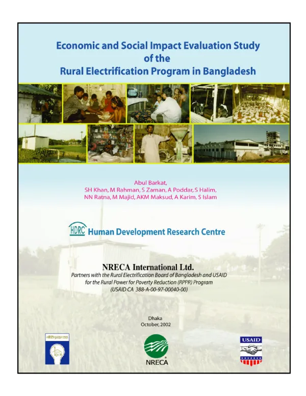 Economic and social impact evaluation study of the rural electrification program in Bangladesh