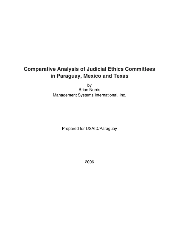 Comparative analysis of judicial ethics committees in Paraguay, Mexico and Texas
