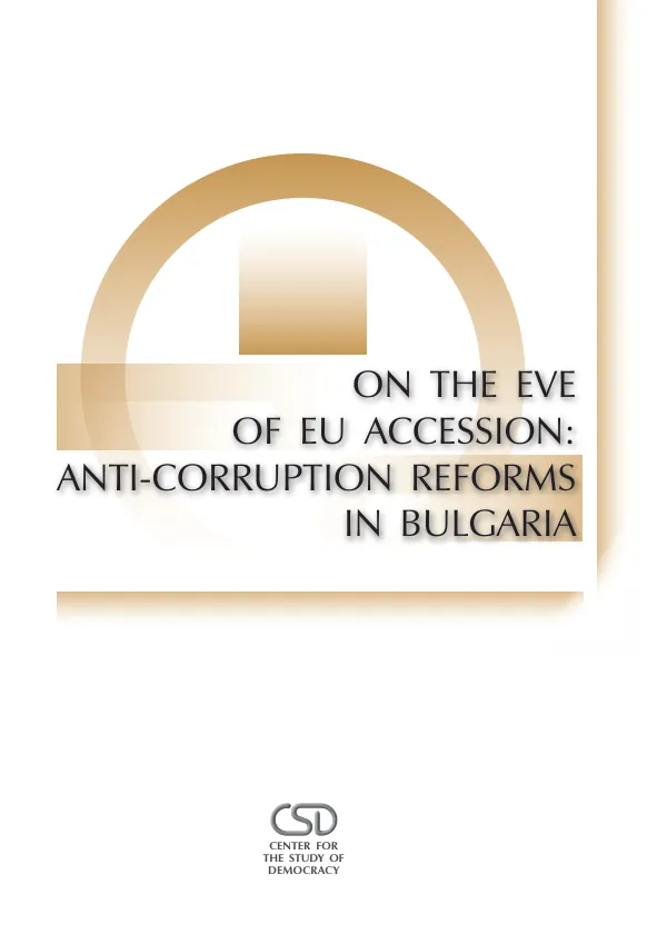 On the eve of EU accession : anti-corruption reforms in Bulgaria