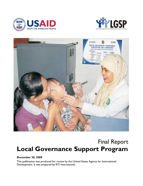 Development relief program, March 2003 to December 2005 : results report