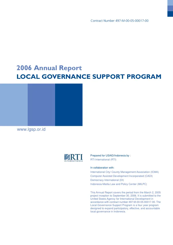 Local governance support program : annual report 2006