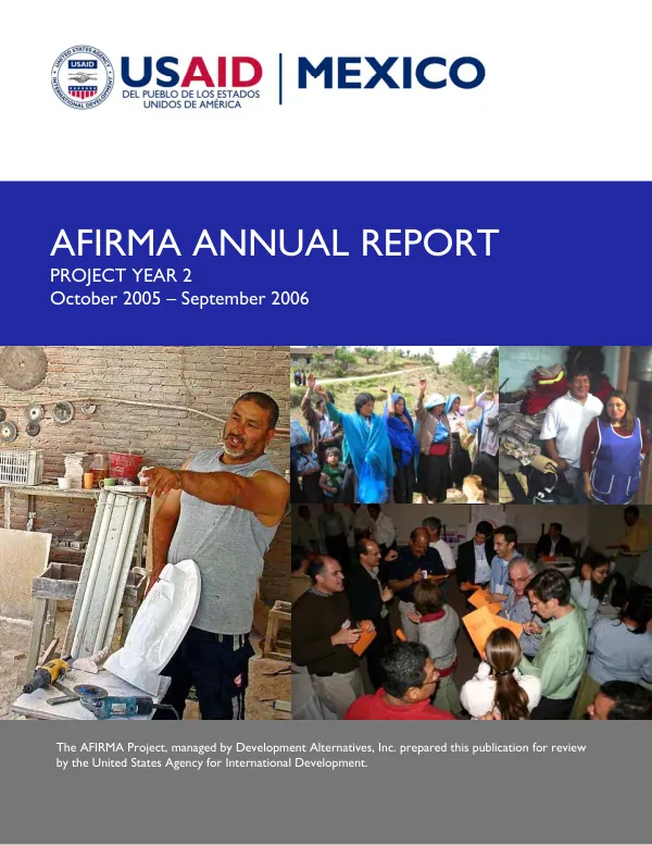 AFIRMA annual report : project year 2, October 2005-September 2006