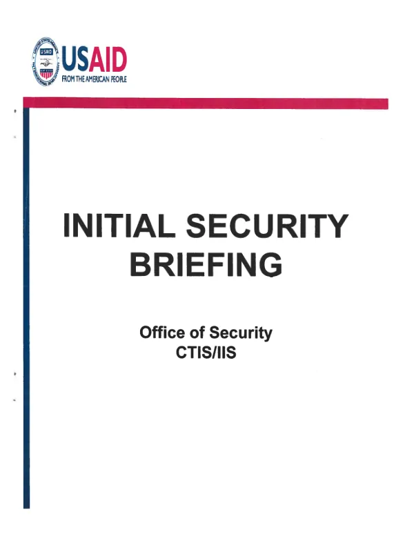 Initial security briefing