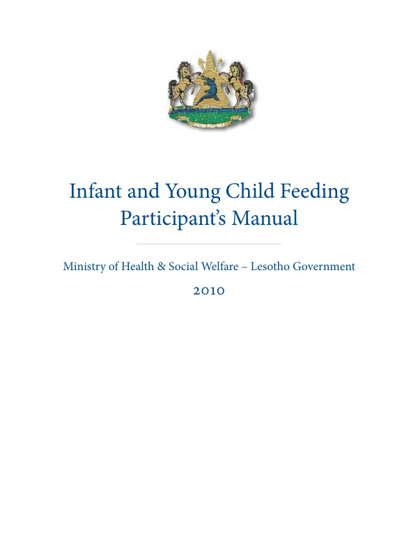 Infant and young child feeding : participant"s manual