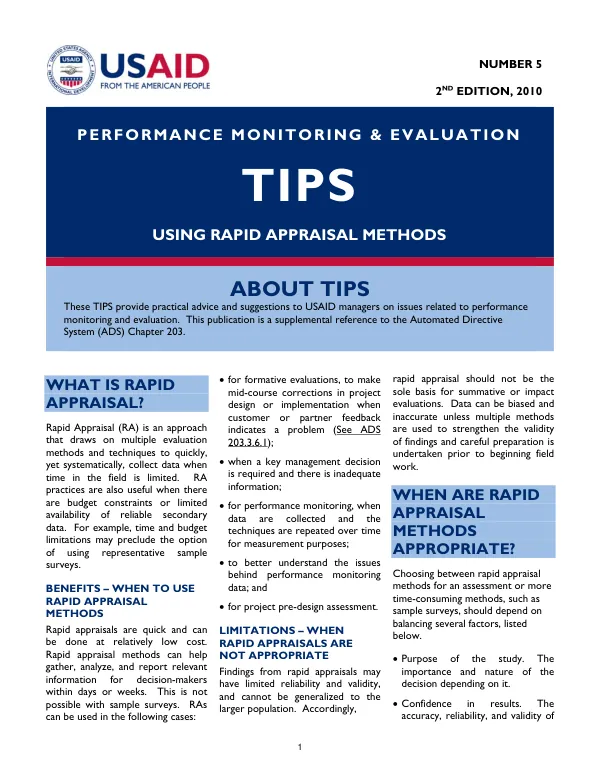 Using rapid appraisal methods