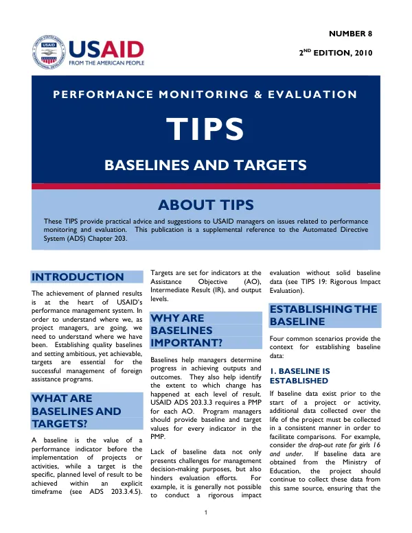 Baselines and targets