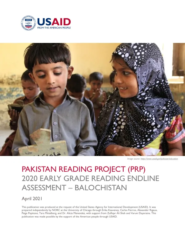 USAID Reading and Access: Pakistan Reading Project (PRP) Endline Report - Balochistan