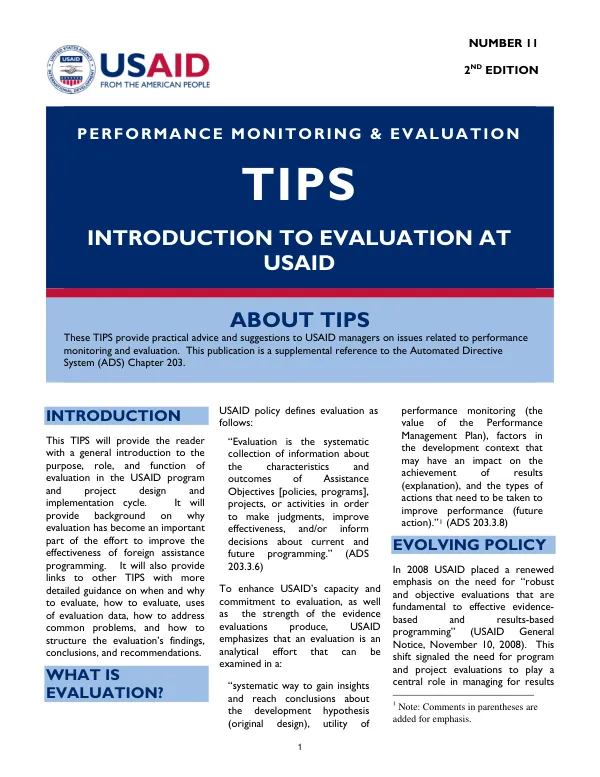 Introduction to evaluation at USAID