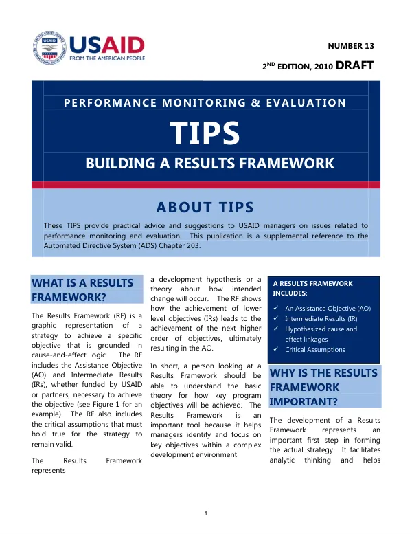 Building a results framework