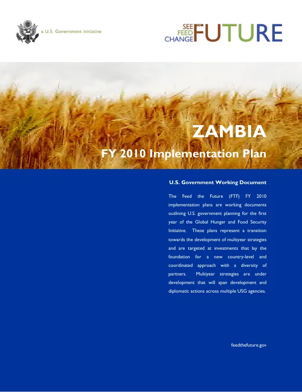 Feed the future : Zambia FY 2010 implementation plan