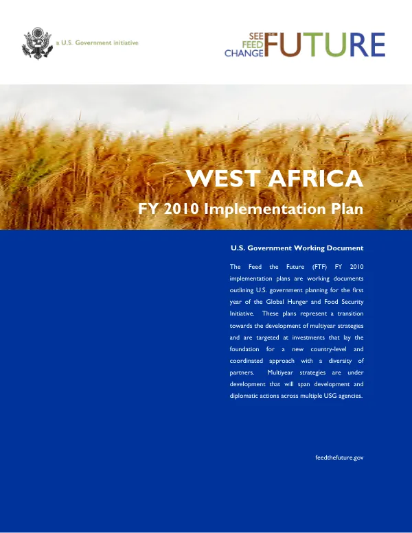 Feed the future : West Africa FY 2010 implementation plan