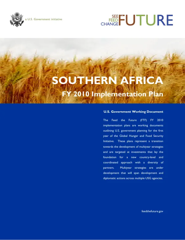 Feed the future : Southern Africa FY 2010 implementation plan
