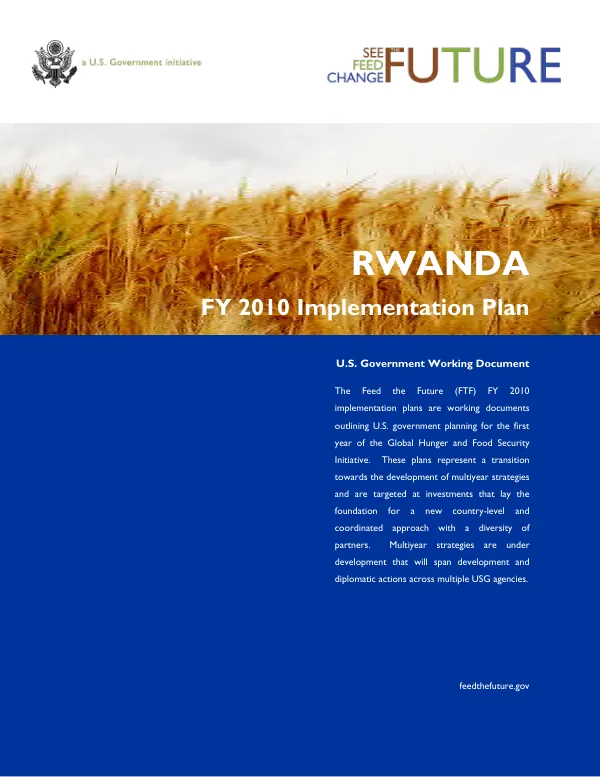 Feed the future : Rwanda FY 2010 implementation plan