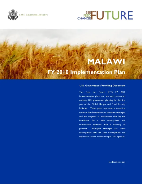Feed the future : Malawi FY 2010 implementation plan