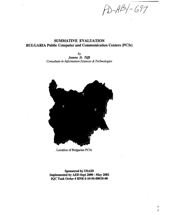 Summative evaluation : Bulgaria public computer and communication centers (PC3s)