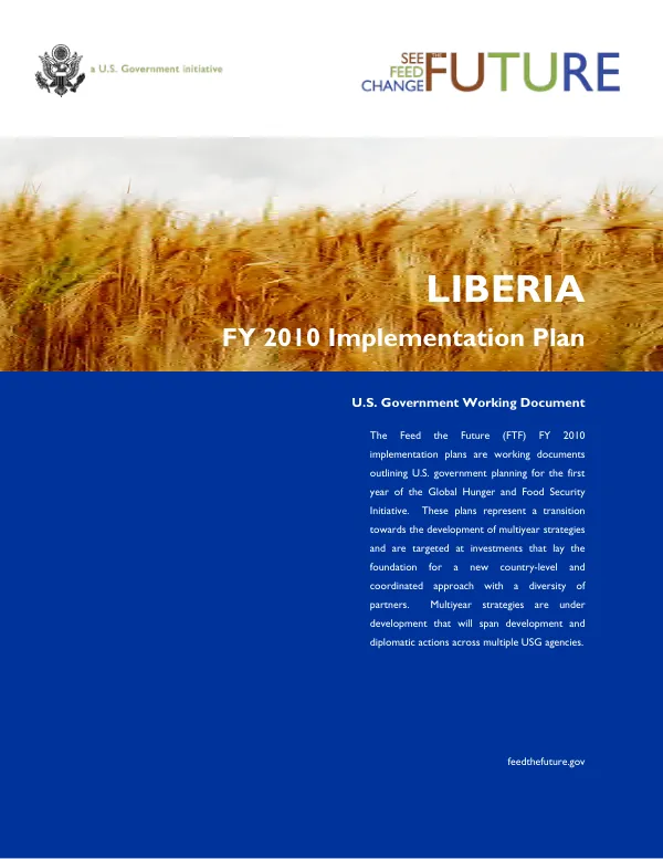 Feed the future : Liberia FY 2010 implementation plan