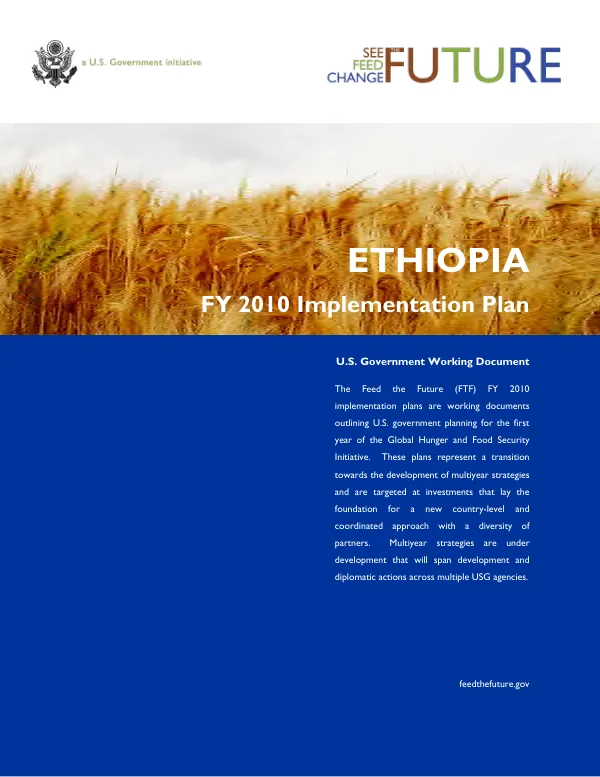 Feed the future : Ethiopia FY 2010 implementation plan