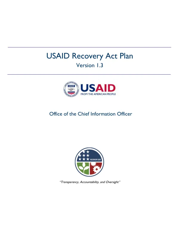 USAID recovery act plan