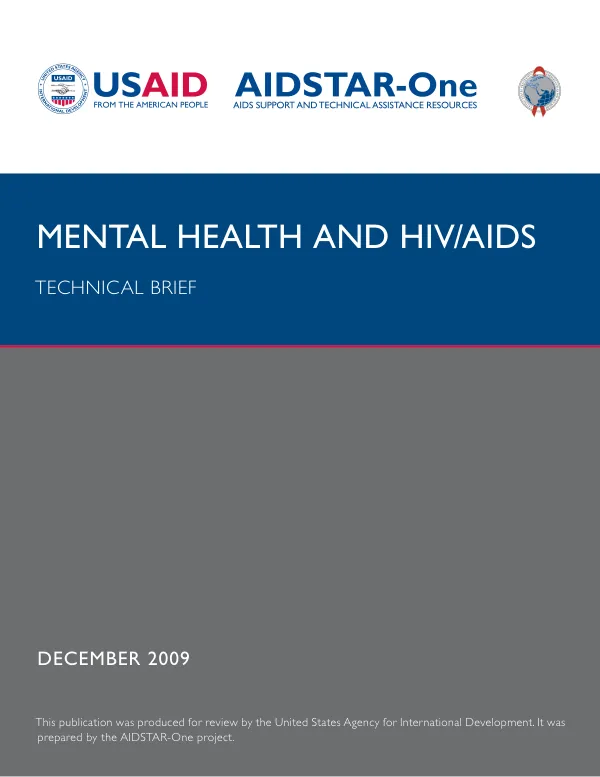 Mental health and HIV/AIDS : technical brief