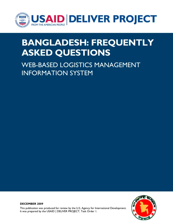 Bangladesh : frequently asked questions : web-based logistics management information system