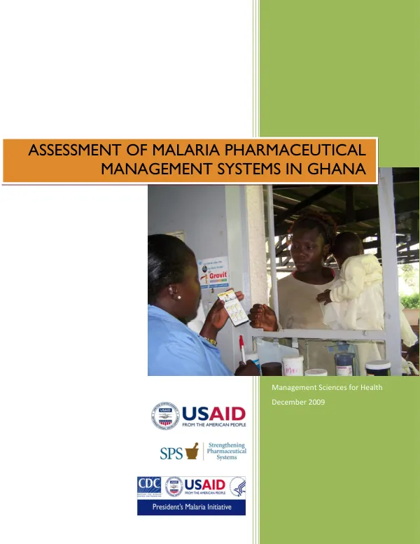 Assessment of malaria pharmaceutical management systems in Ghana