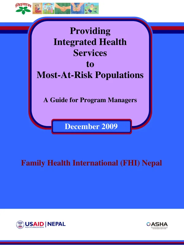Providing integrated health services to most-at-risk populations : a guide for program managers