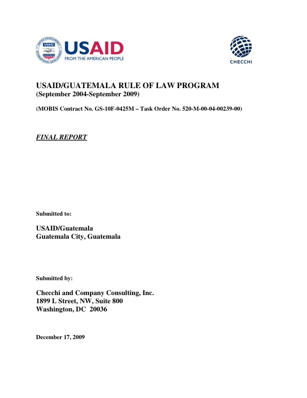 USAID/Guatemala rule of law program (September 2004-September 2009) : final report