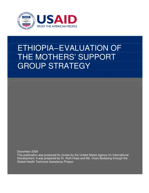 Ethiopia : evaluation of the mothers" support group strategy